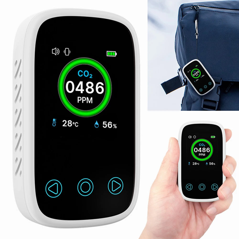 3 in 1 Digital Air Quality Detector NDIR Infrared Sensor Mini Air Quality Monitor for Home/Travel for Home Travel Camping RV Car