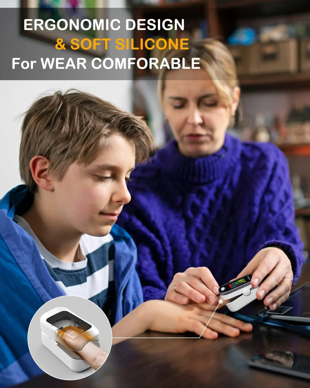 Pulse Oximeter Fingertip - Oxygen Meter Finger Pulse Oximeter - Blood Oxygen Saturation Monitor with Heart Rate and Fast Spo2 Reading, Pulse Ox with TFT Screen, Lanyard (Not Include Batteries)