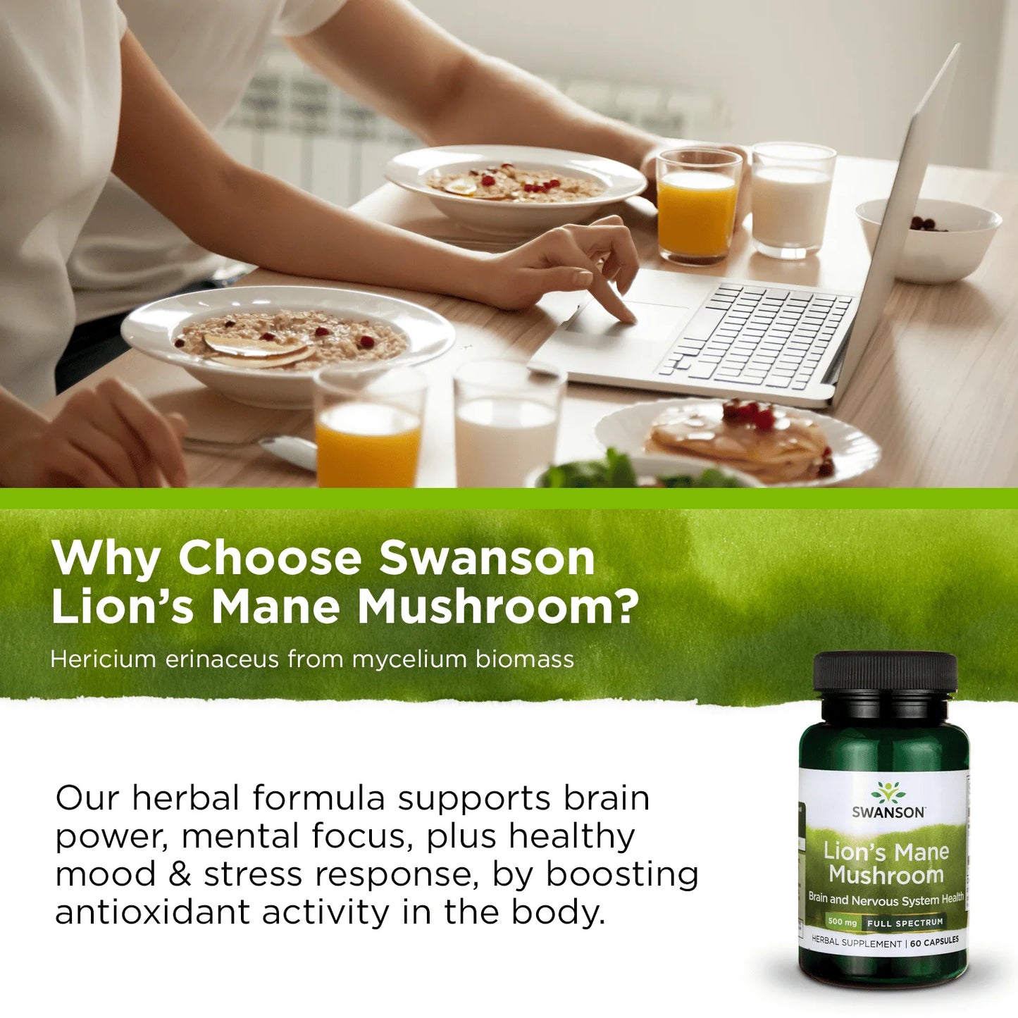 Full Spectrum Lion'S Mane Mushroom 500 Mg 60 Caps 2 Pack
