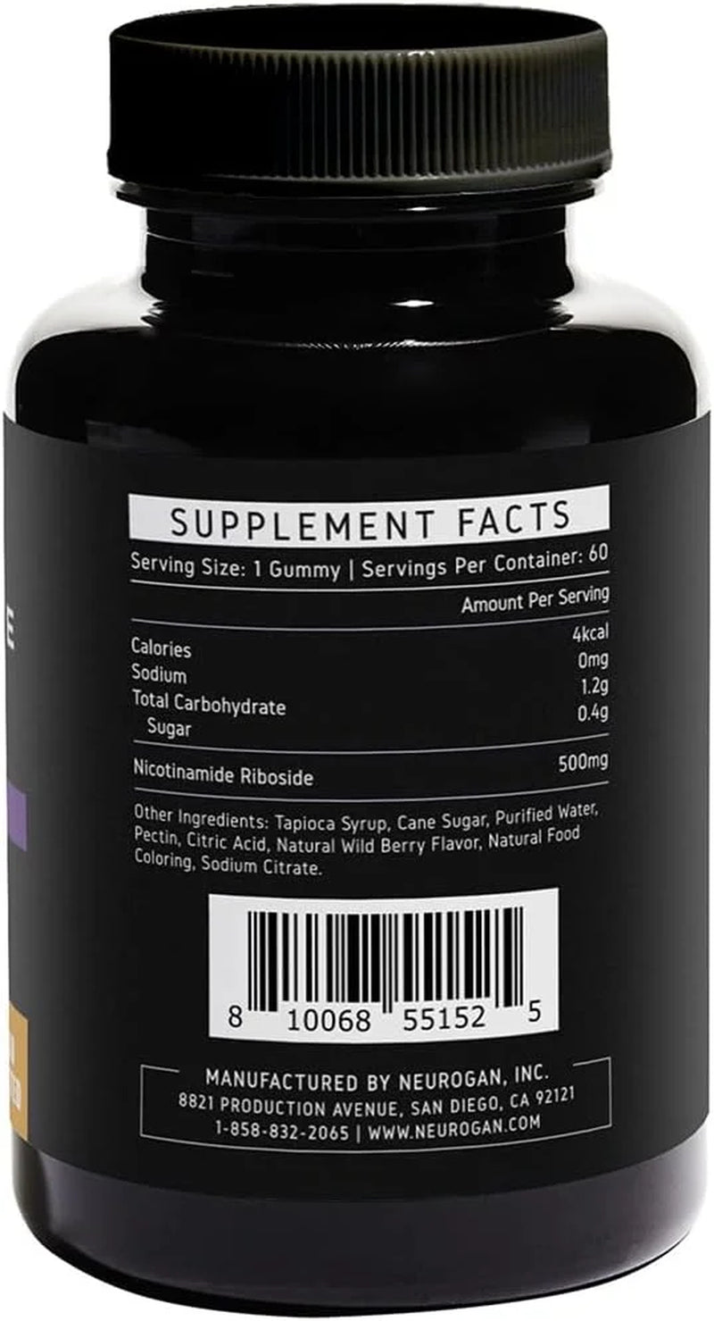 Nicotinamide Riboside Supplement - 500 MG per Gummy, NAD+ & NADH Precursor, Ampk Activator Cell Regenerator, Cellular Repair & Metabolic Booster | 500MG per Serving -60 Servings