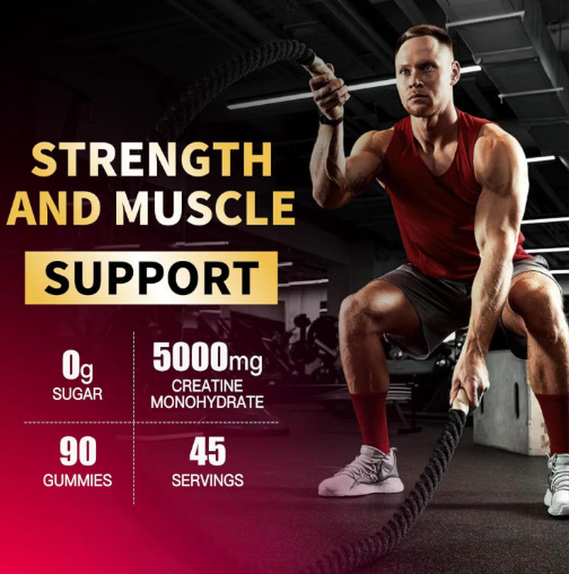 Creatine Monohydrate Gummies Complex for Men & Women - 60 Gummies