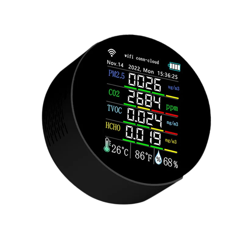 Multifunctional Air Quality Detector PM2.5 Odor VOC Formaldehyde Alarm Clock Calendar WIFI AIR Tools Air Monitor Air Detector