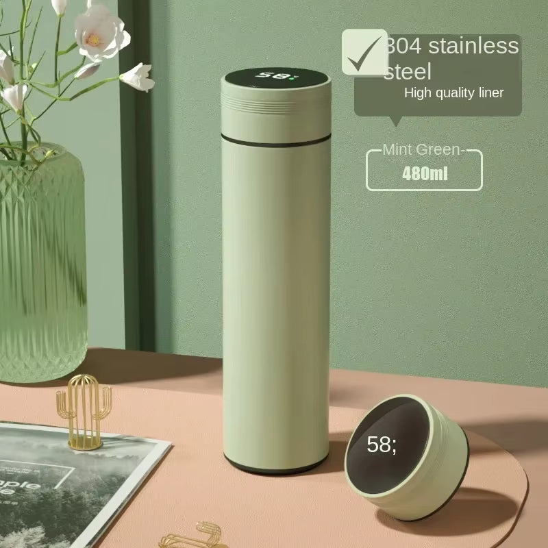 500Ml Thermos Bottle Smart Cup Digital with Temperature Display 304 Stainless Steel Thermos Bottle Long-Lasting Heat
