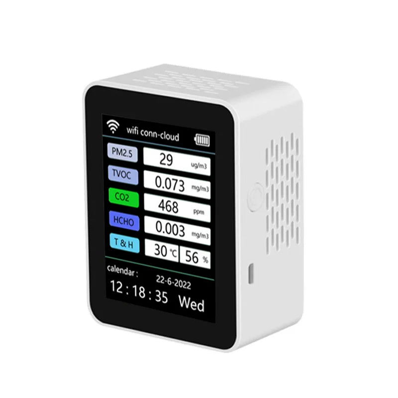 Multifunctional Air Quality Detector PM2.5 Odor VOC Formaldehyde Alarm Clock Calendar WIFI AIR Tools Air Monitor Air Detector