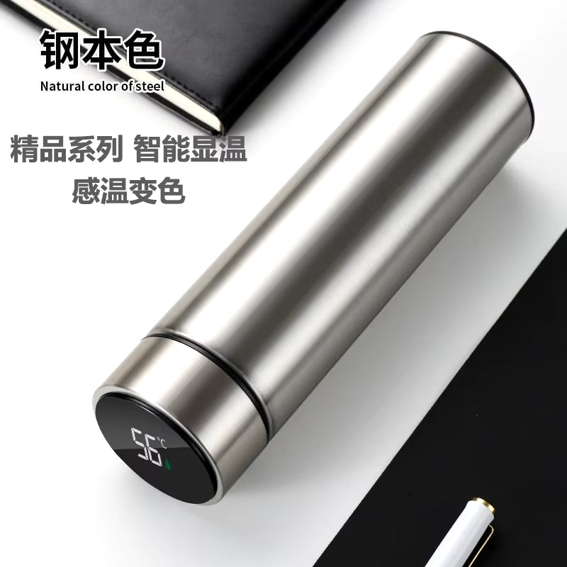 500Ml Thermos Bottle Smart Cup Digital with Temperature Display 304 Stainless Steel Thermos Bottle Long-Lasting Heat