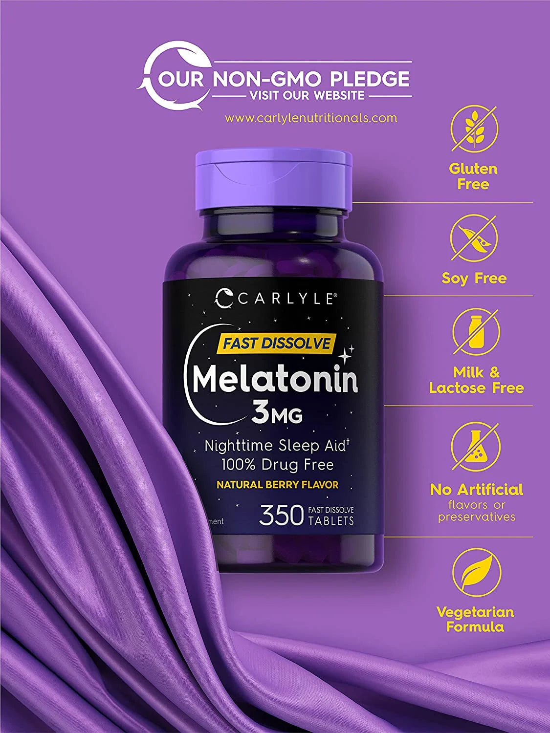 Melatonin 3Mg | 300 Vegetarian Tablets for Men and Women | by