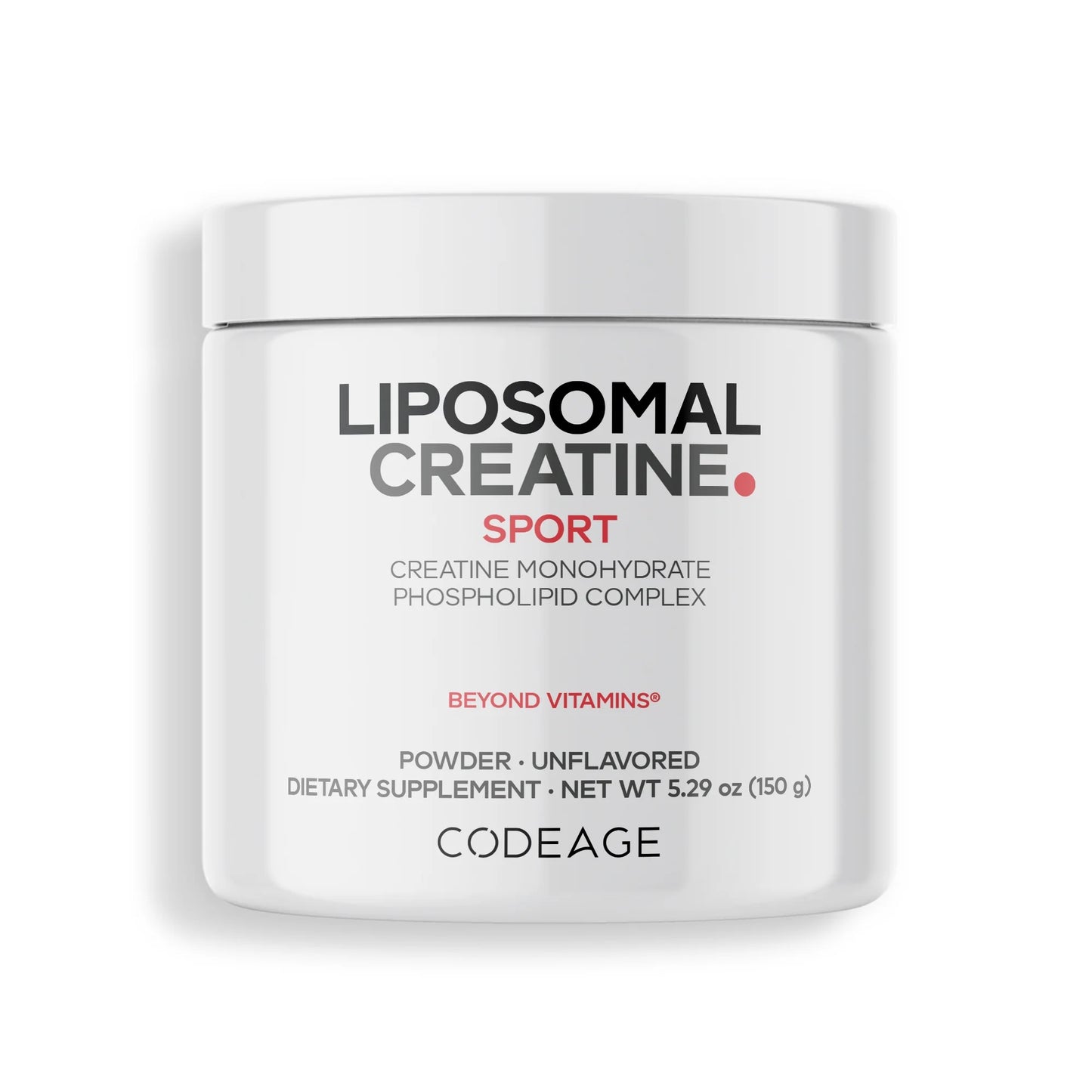 Liposomal Creatine Monohydrate Powder Supplement, Unflavored, 1-Month Supply, 30 Servings
