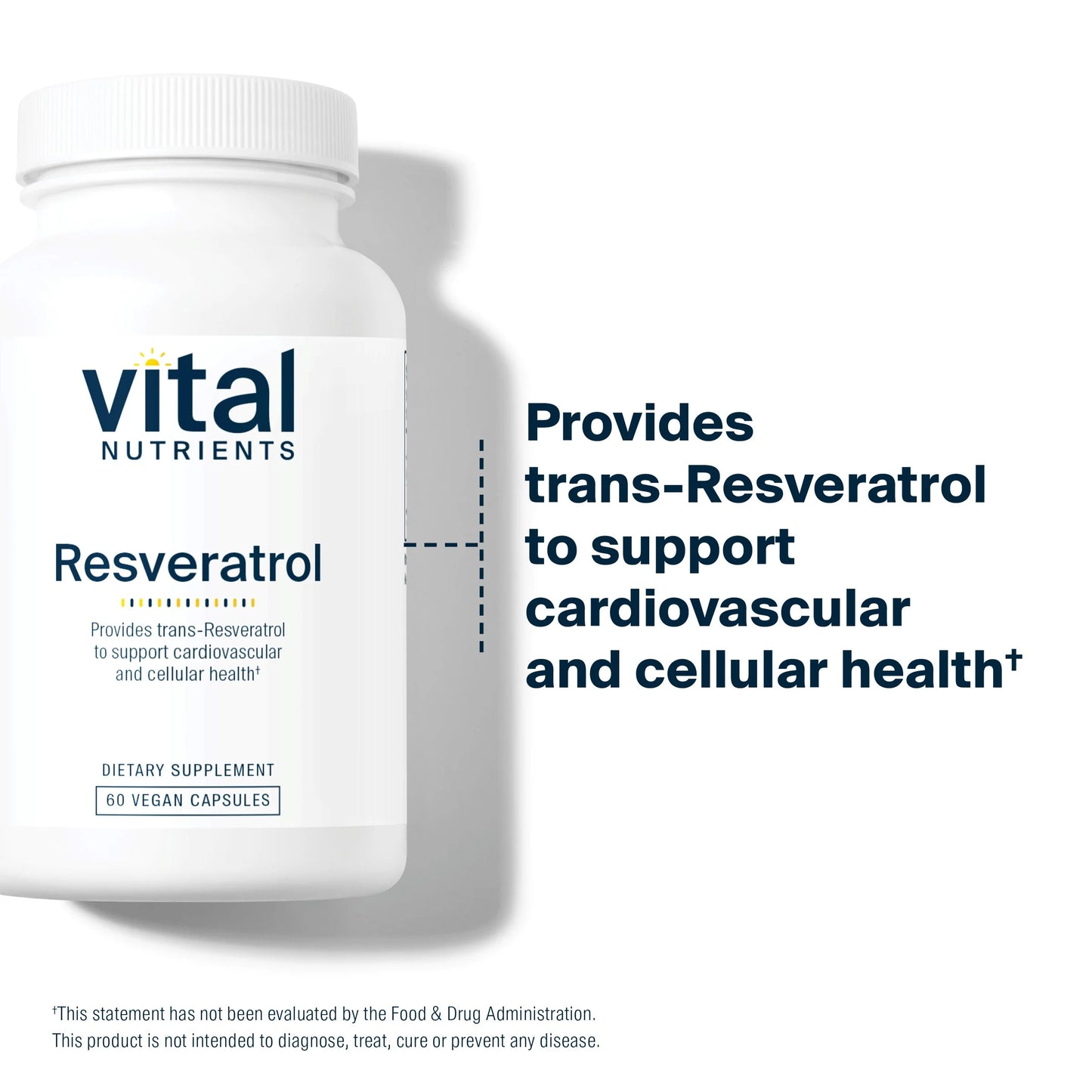 - Resveratrol - Ultra High Potency - Cardiovascular and Cell Health Support - 60 Vegetarian Capsules per Bottle - 500 Mg