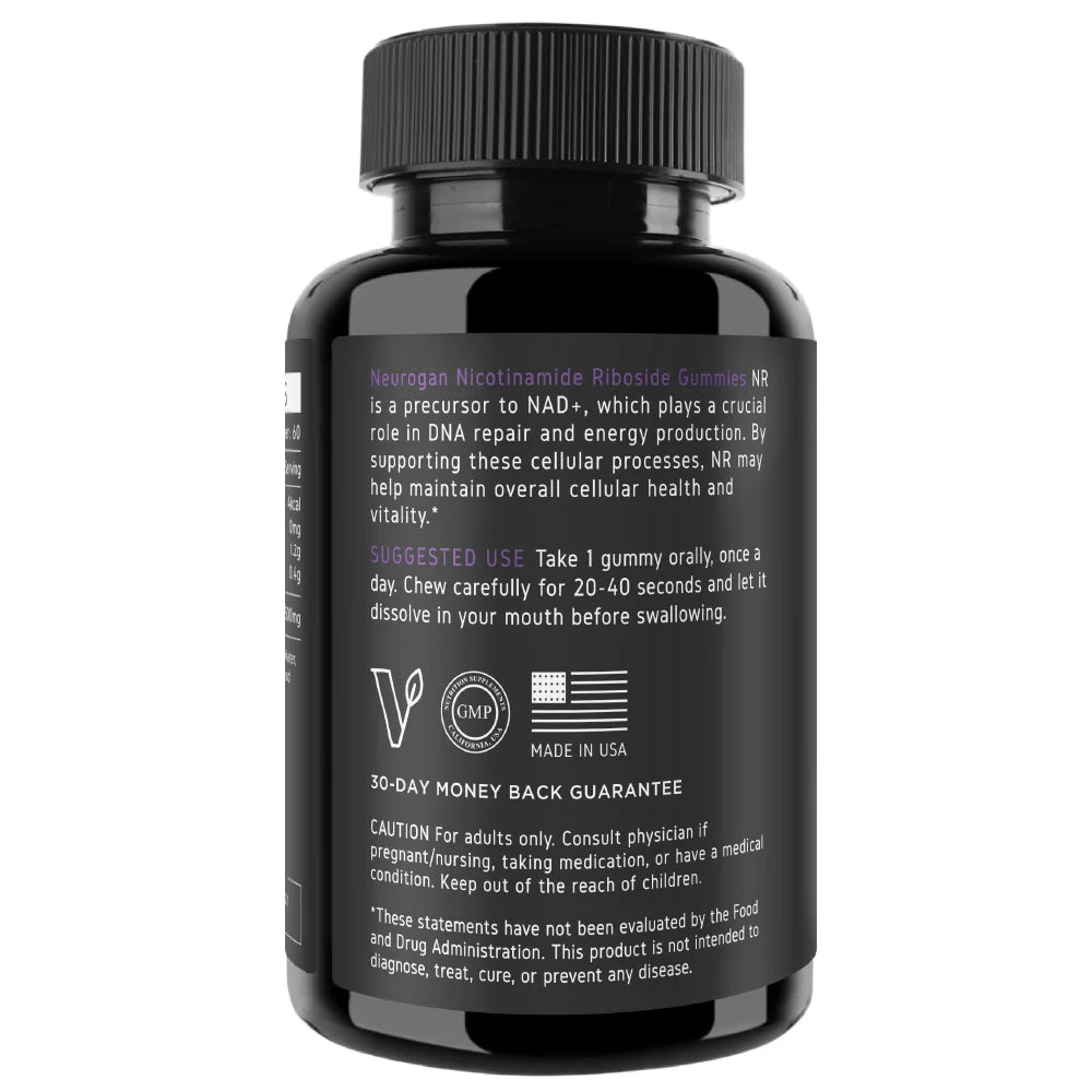 Nicotinamide Riboside Supplement - 500 MG per Gummy, NAD+ & NADH Precursor, Ampk Activator Cell Regenerator, Cellular Repair & Metabolic Booster | 500MG per Serving -60 Servings