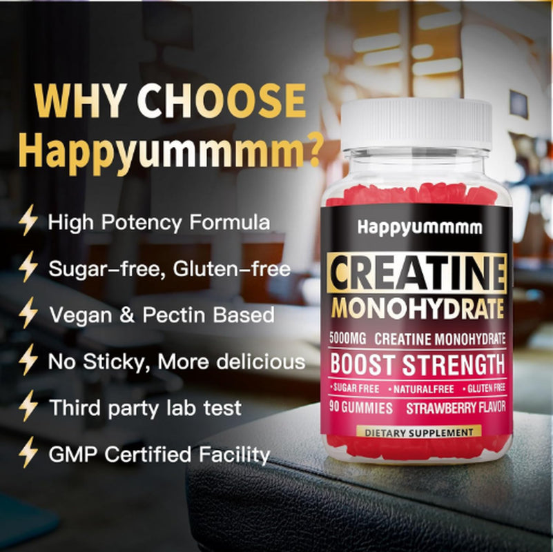 Creatine Monohydrate Gummies Complex for Men & Women - 60 Gummies