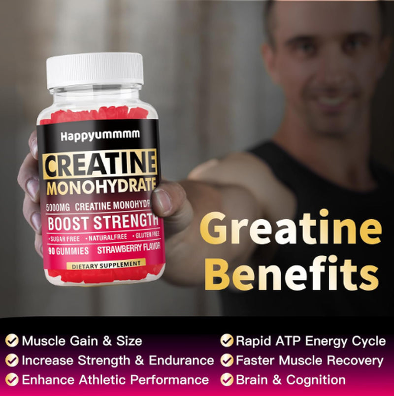 Creatine Monohydrate Gummies Complex for Men & Women - 60 Gummies