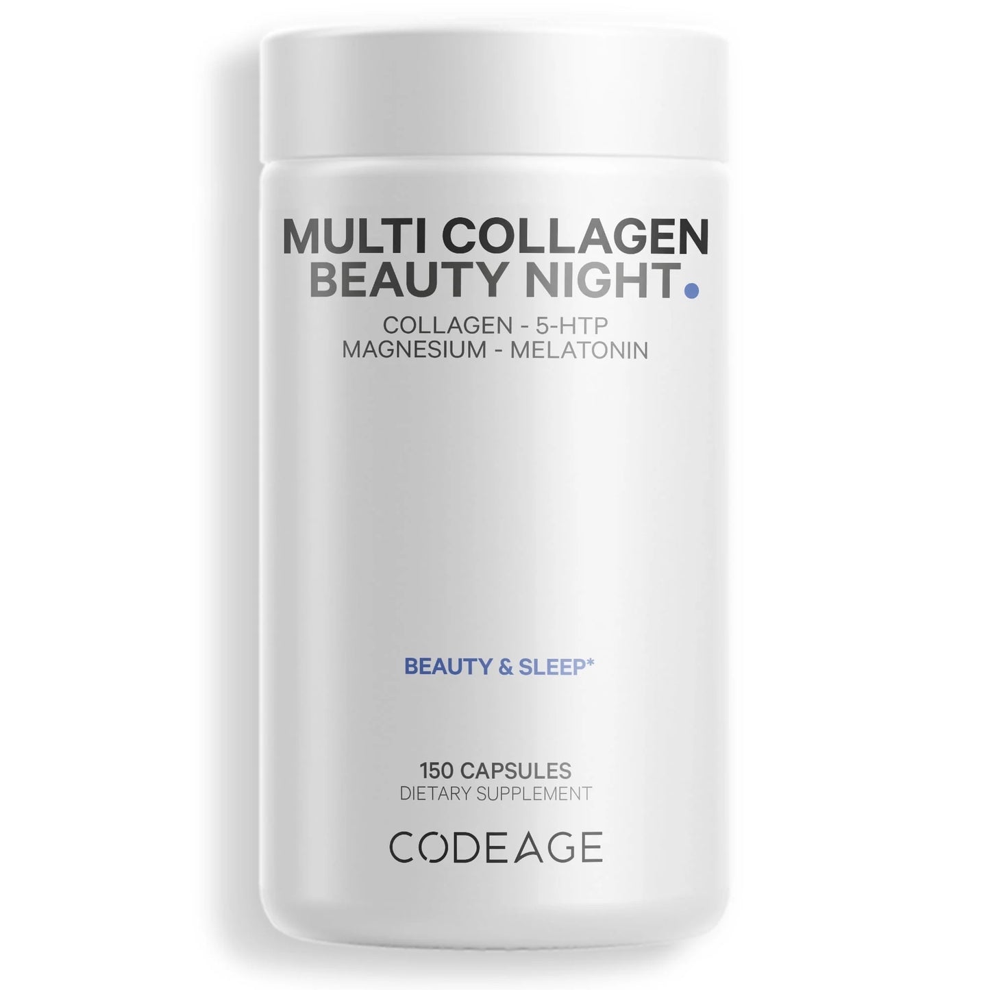 Multi Collagen Beauty Night, Magnesium, 5-HTP, Lavender, Melatonin, 5 Types Collagen + Sleep, 150 Ct
