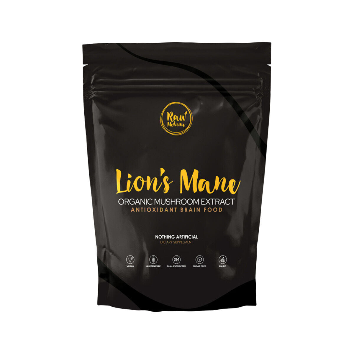 New Raw Medicine Lion'S Mane Organic Mushroom Extract 100G Lions Mane