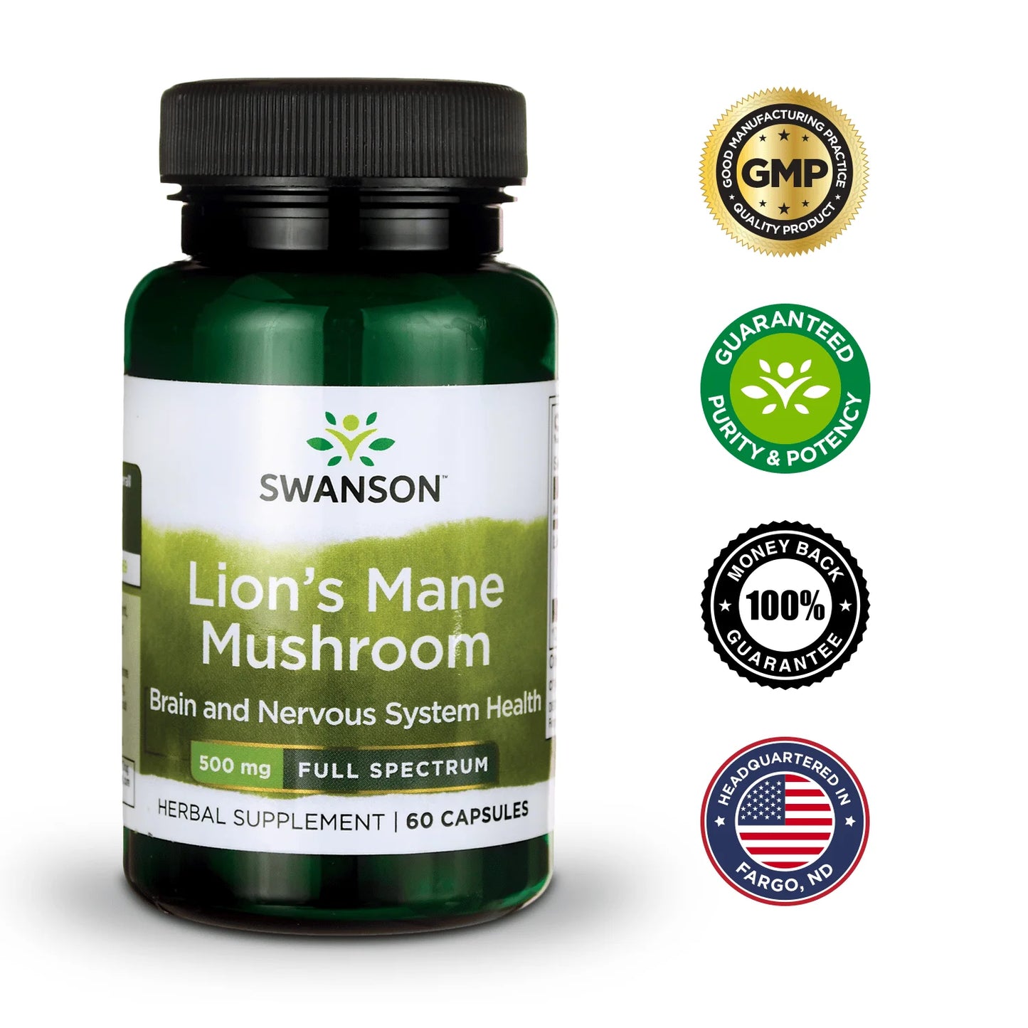 Full Spectrum Lion'S Mane Mushroom 500 Mg 60 Caps 4 Pack