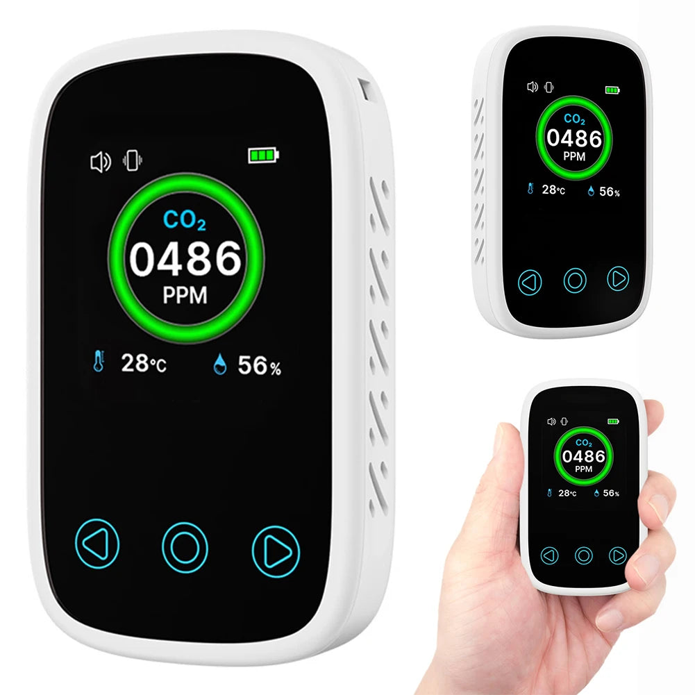 3 in 1 Digital Air Quality Detector NDIR Infrared Sensor Mini Air Quality Monitor for Home/Travel for Home Travel Camping RV Car