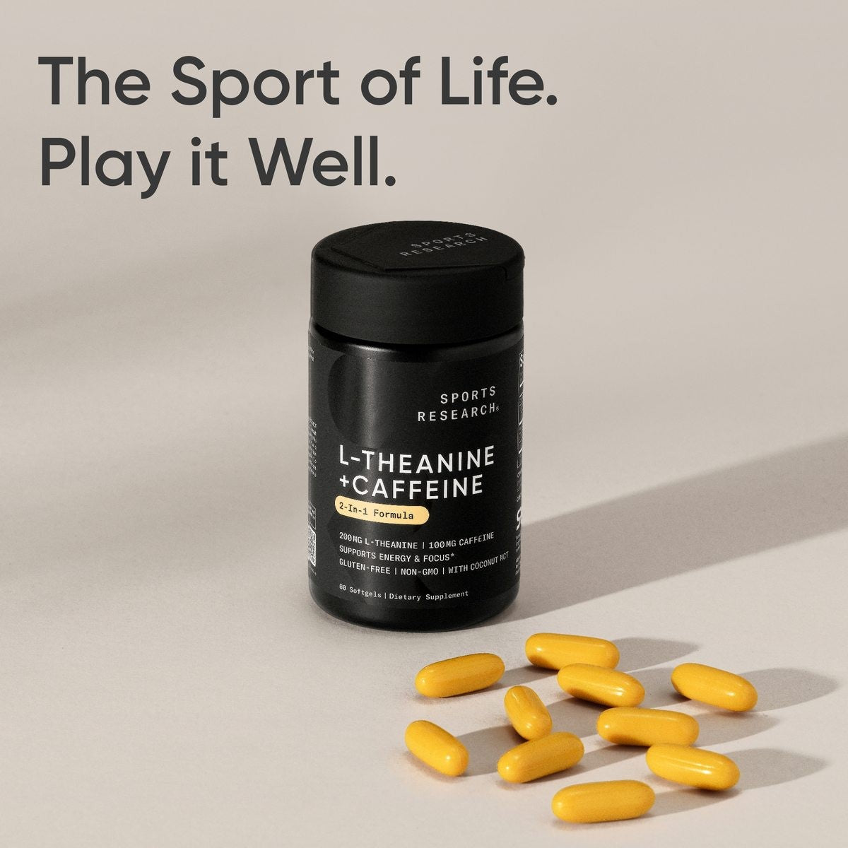 Premium L-Theanine 200Mg Supplement + Caffeine & Coconut Oil - Natural Nootropic
