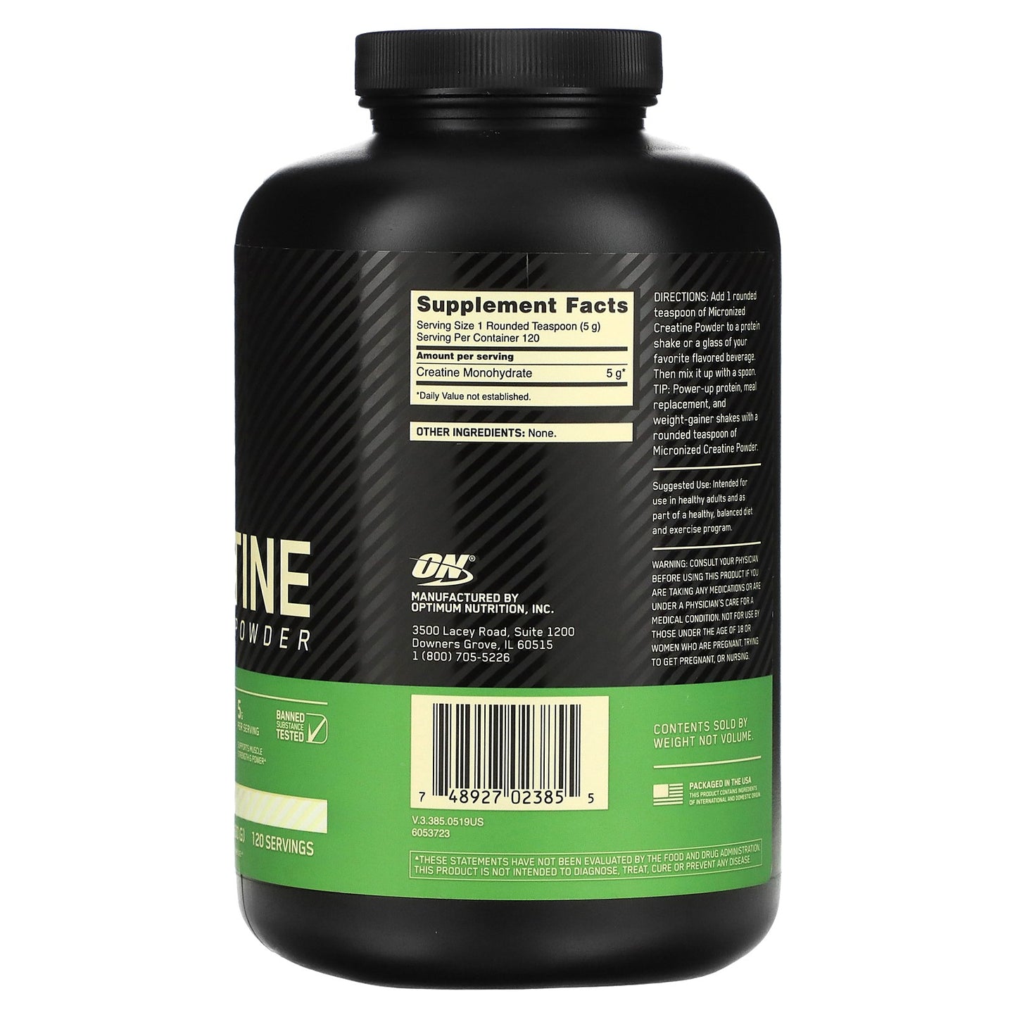 Micronized Creatine Powder, Unflavored, 1.32 Lb (600 G)