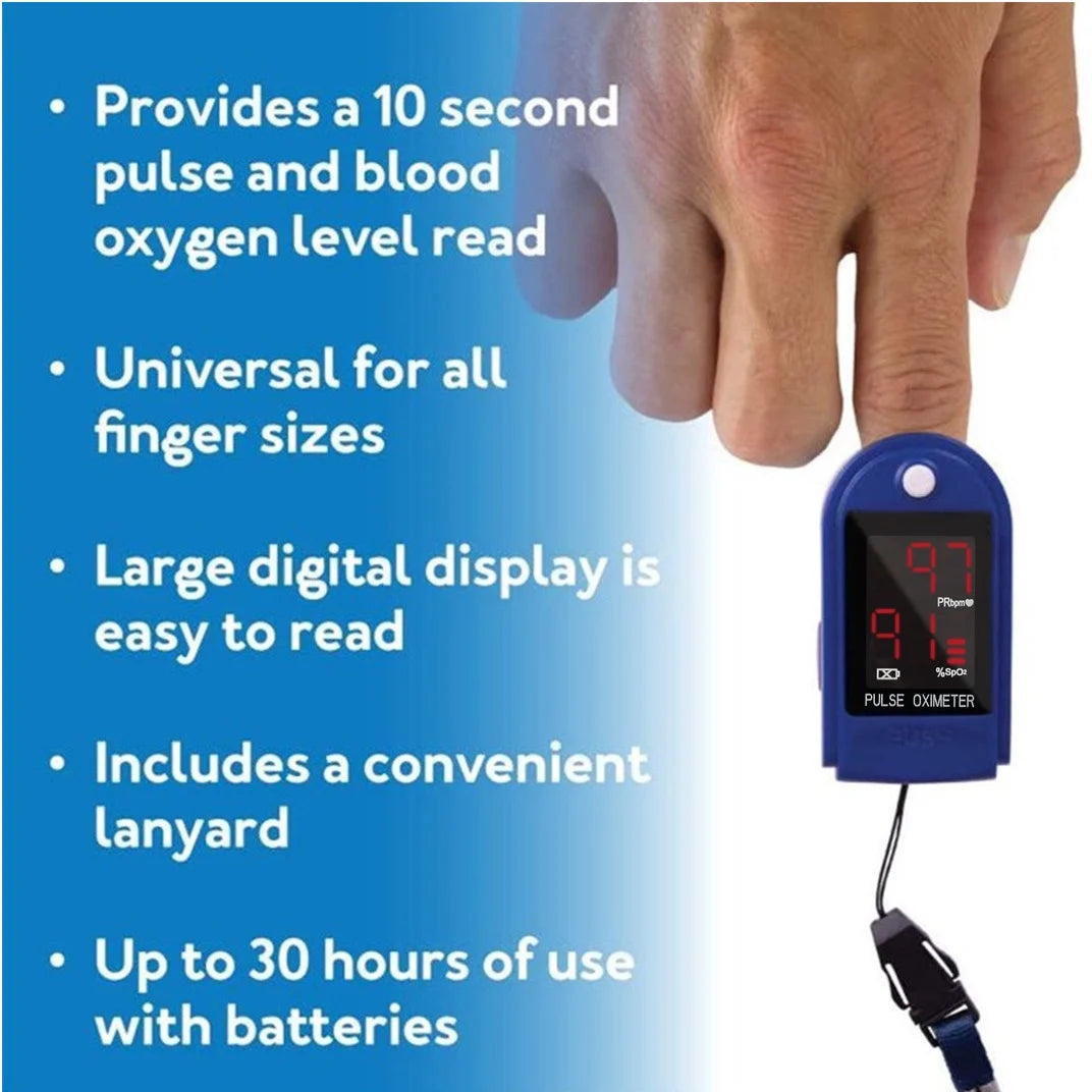 Pulse Oximeter Blood Oxygen Spo2 Sports Monitor with Lanyard