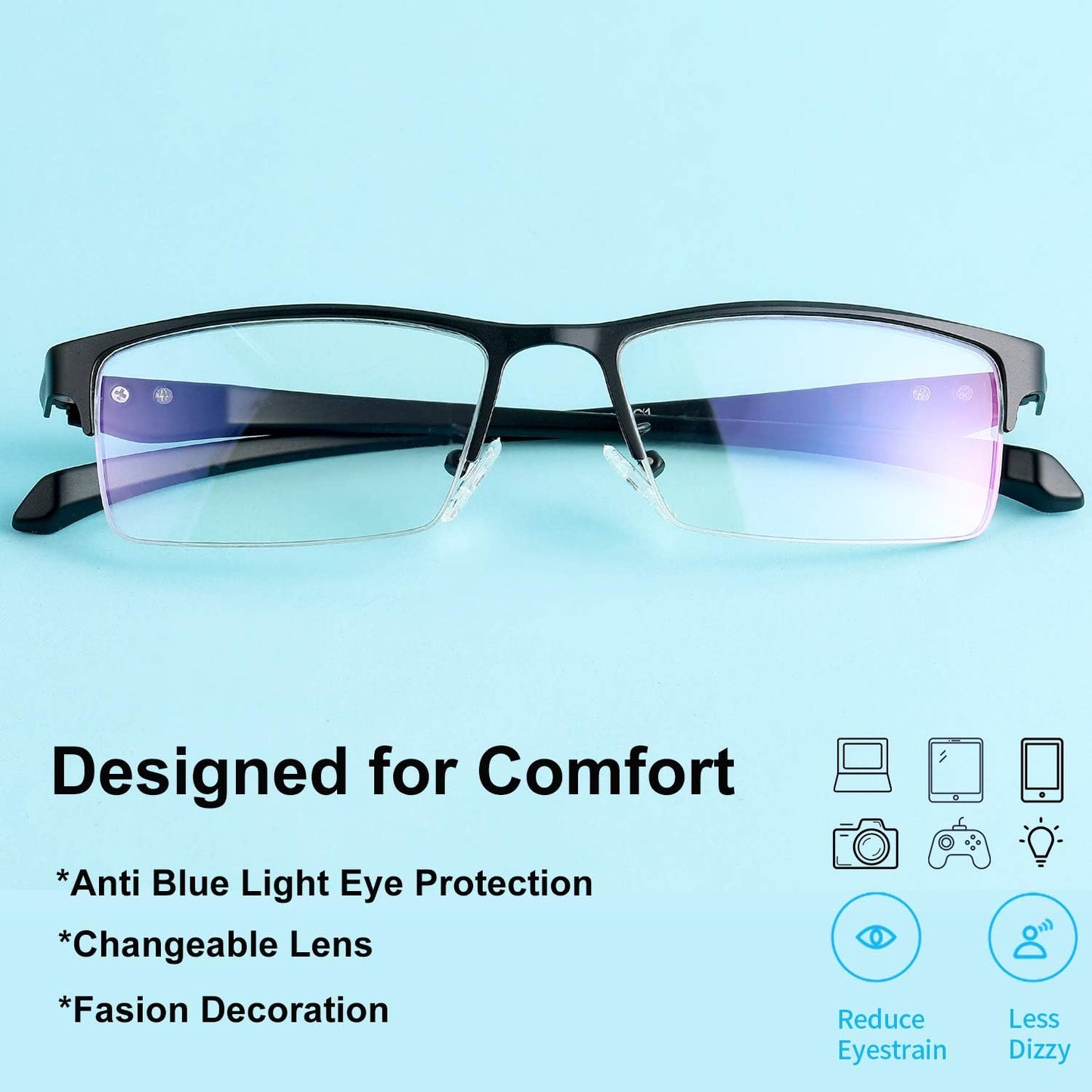 Blue-Light-Glasses-Men-Women-Computer-Gaming Blue Light Blocking Glasses for anti Glare Eyestrain