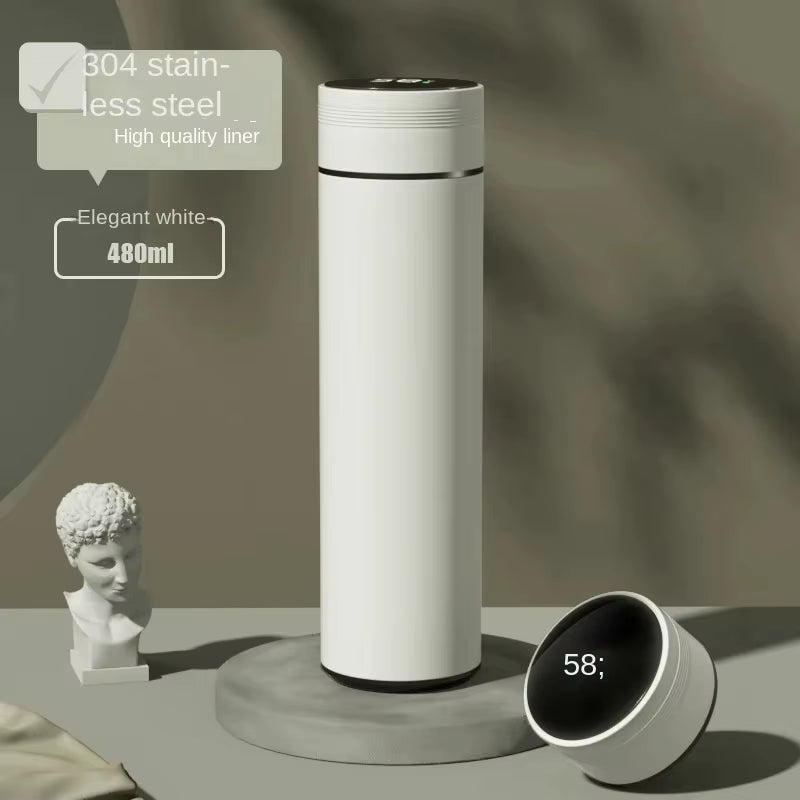 500Ml Thermos Bottle Smart Cup Digital with Temperature Display 304 Stainless Steel Thermos Bottle Long-Lasting Heat