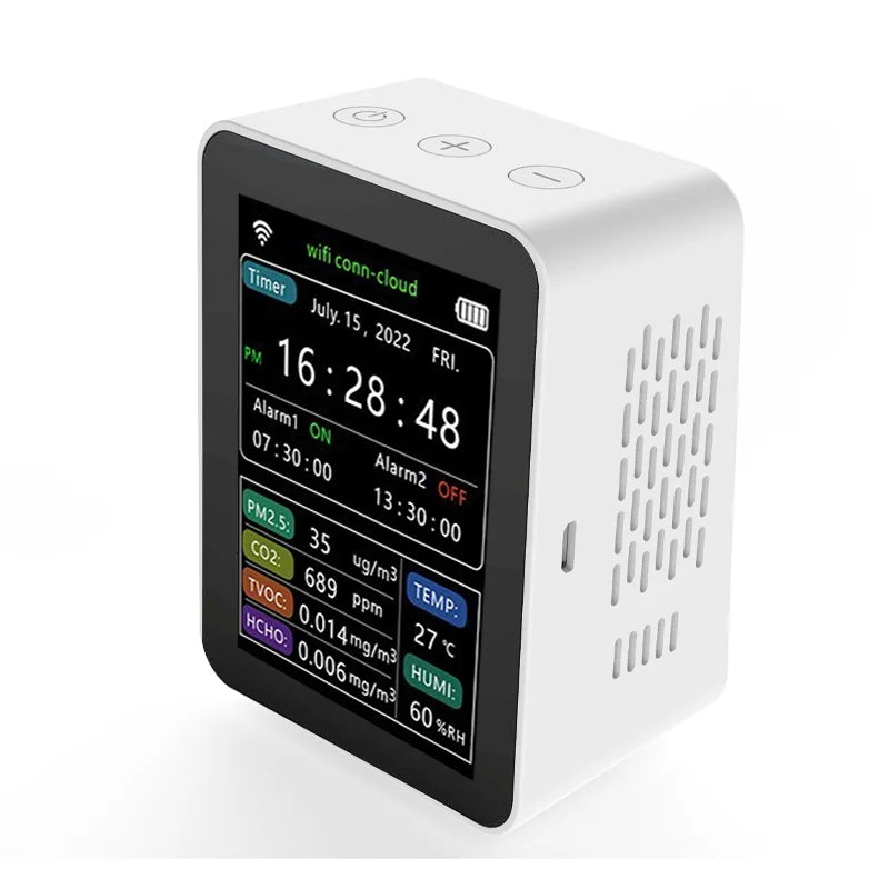 Multifunctional Air Quality Detector PM2.5 Odor VOC Formaldehyde Alarm Clock Calendar WIFI AIR Tools Air Monitor Air Detector