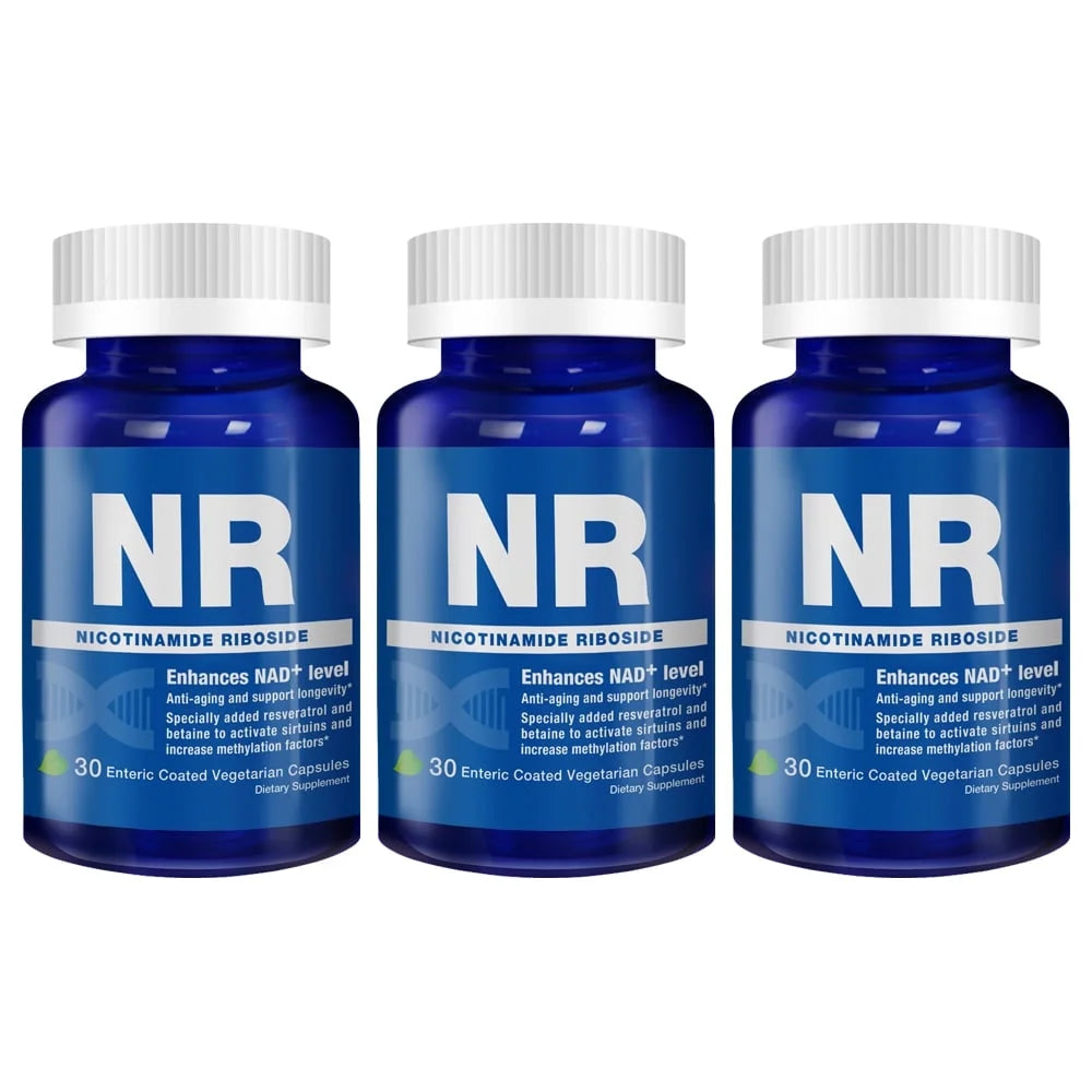 NR (Nicotinamide Riboside) 350 Mg, NAD+ Supplement with Resveratrol and Betaine, 30 Vegetarian Capsules (Pack of 3)