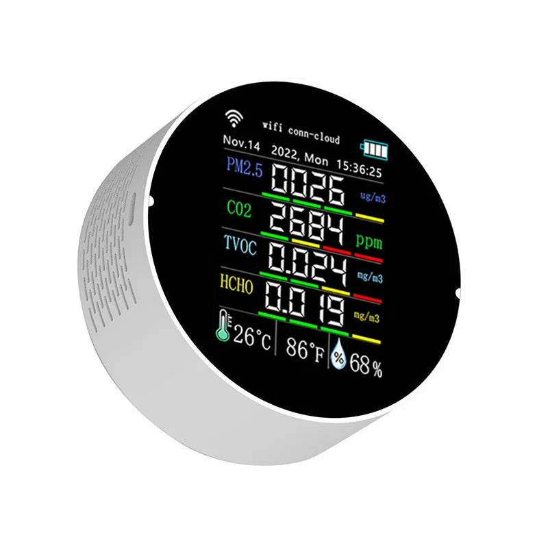 Multifunctional Air Quality Detector PM2.5 Odor VOC Formaldehyde Alarm Clock Calendar WIFI AIR Tools Air Monitor Air Detector