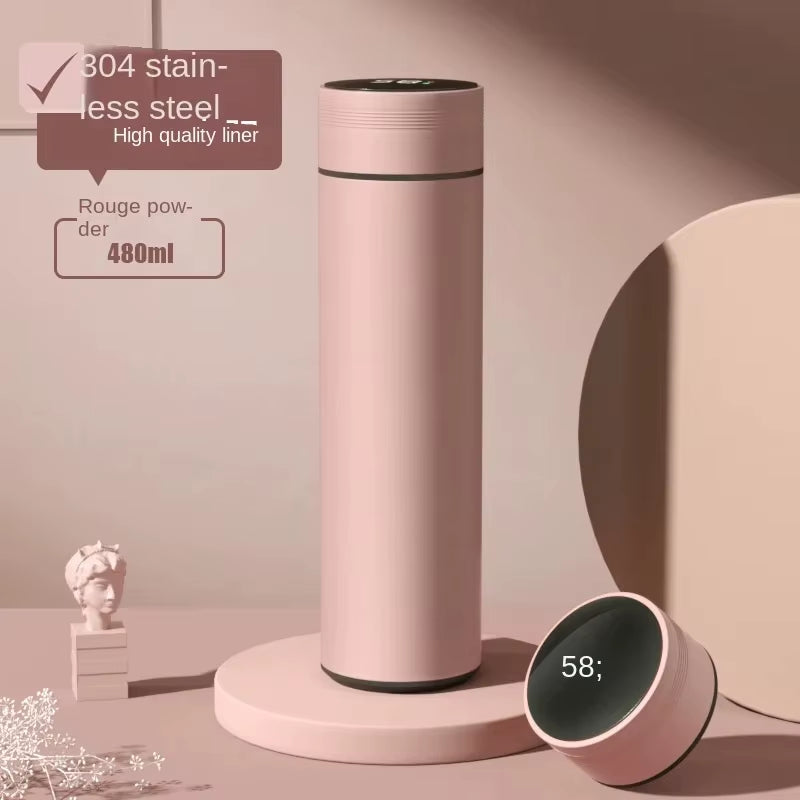 500Ml Thermos Bottle Smart Cup Digital with Temperature Display 304 Stainless Steel Thermos Bottle Long-Lasting Heat