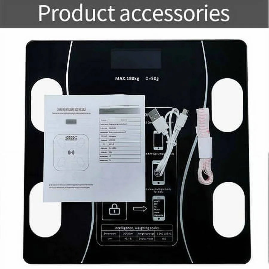 Bluetooth Smart Bathroom Scales for Body Weight Digital Scale Body Fat BMI Scale,Auto Body Composition Analyzer with Smartphone App,Best Fitness Weight Loss Scale Health Monitor-Black