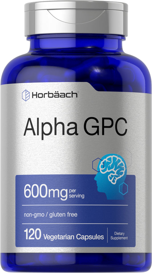 Alpha GPC 600Mg | 120 Capsules | Vegetarian, Non-Gmo & Gluten Free | by Horbaach