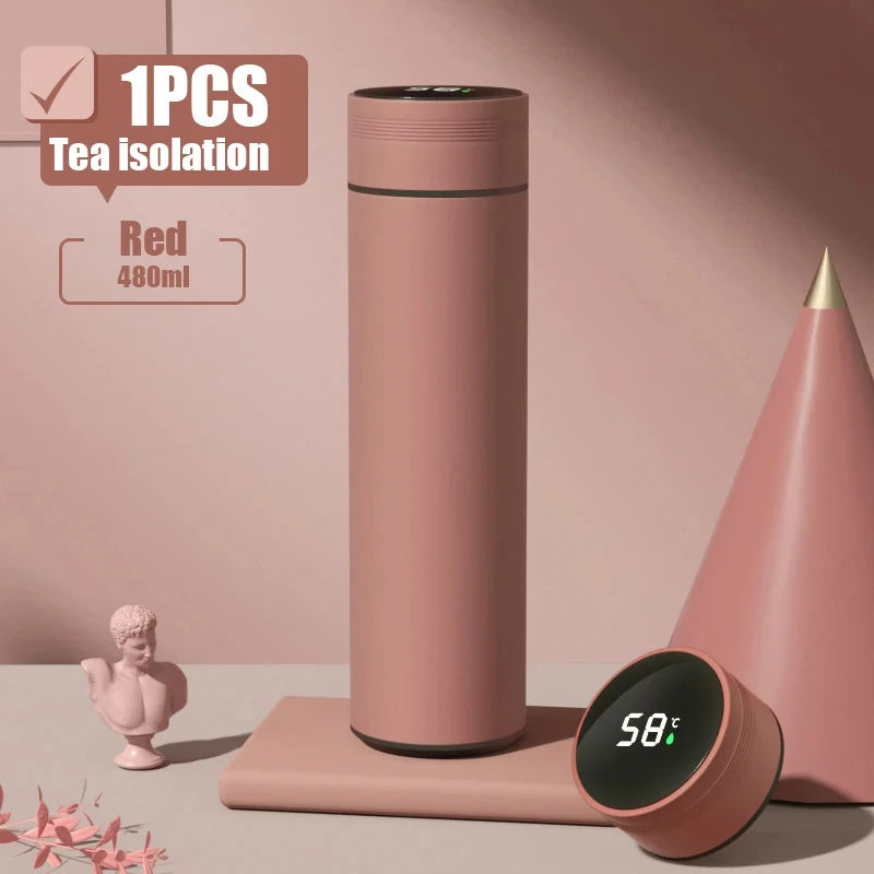 480Ml Smart Digital Thermos Bottle with Temperature Display 316 Stainless Steel Vacuum Insulation Smart Coffee Cup