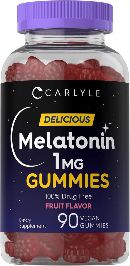 Melatonin 1Mg | 90 Vegan Gummies for Men and Women | Fruit Flavor | by