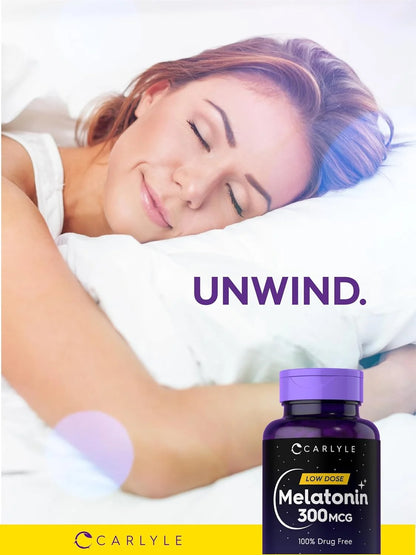 Melatonin 300Mcg | 365 Vegetarian Tablets for Men and Women | by