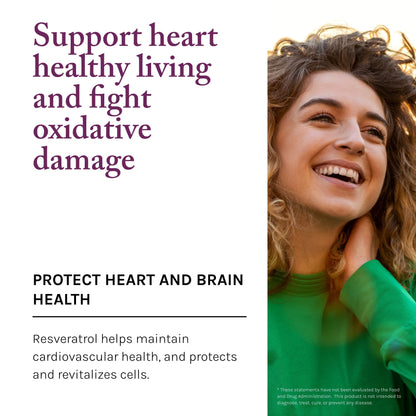 , Resveratrol 250 Mg, Antioxidant Supplement for Heart and Cellular Health, Supports Healthy Aging, Paleo, Keto, 60 Capsules