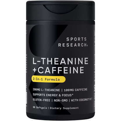 Premium L-Theanine 200Mg Supplement + Caffeine & Coconut Oil - Natural Nootropic