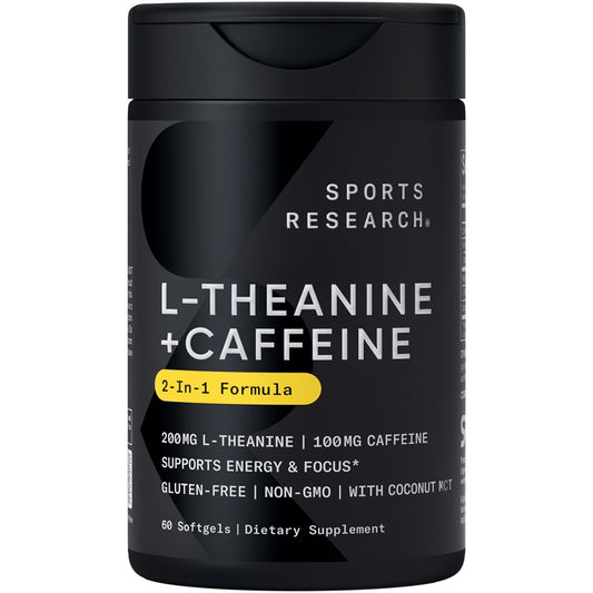Premium L-Theanine 200Mg Supplement + Caffeine & Coconut Oil - Natural Nootropic