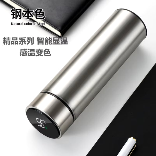 500Ml Thermos Bottle Smart Cup Digital with Temperature Display 304 Stainless Steel Thermos Bottle Long-Lasting Heat