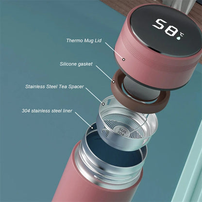 480Ml Smart Digital Thermos Bottle with Temperature Display 316 Stainless Steel Vacuum Insulation Smart Coffee Cup