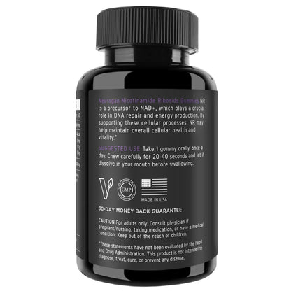 Nicotinamide Riboside Supplement - 500 MG per Gummy, NAD+ & NADH Precursor, Ampk Activator Cell Regenerator, Cellular Repair & Metabolic Booster | 500MG per Serving -60 Servings