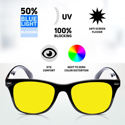 BLUE LIGHT Blocking Glasses - anti Glare, Clear Lenses, 99% Blue Light Protection