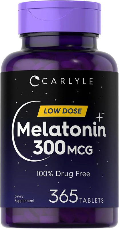 Melatonin 300Mcg | 365 Vegetarian Tablets for Men and Women | by