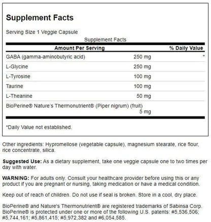Gabaplex with L-Tyrosine and L-Theanine 60 Veggie Capsules