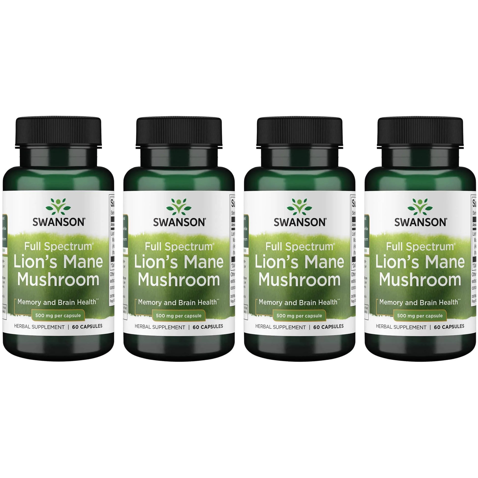 Full Spectrum Lion'S Mane Mushroom 500 Mg 60 Caps 4 Pack