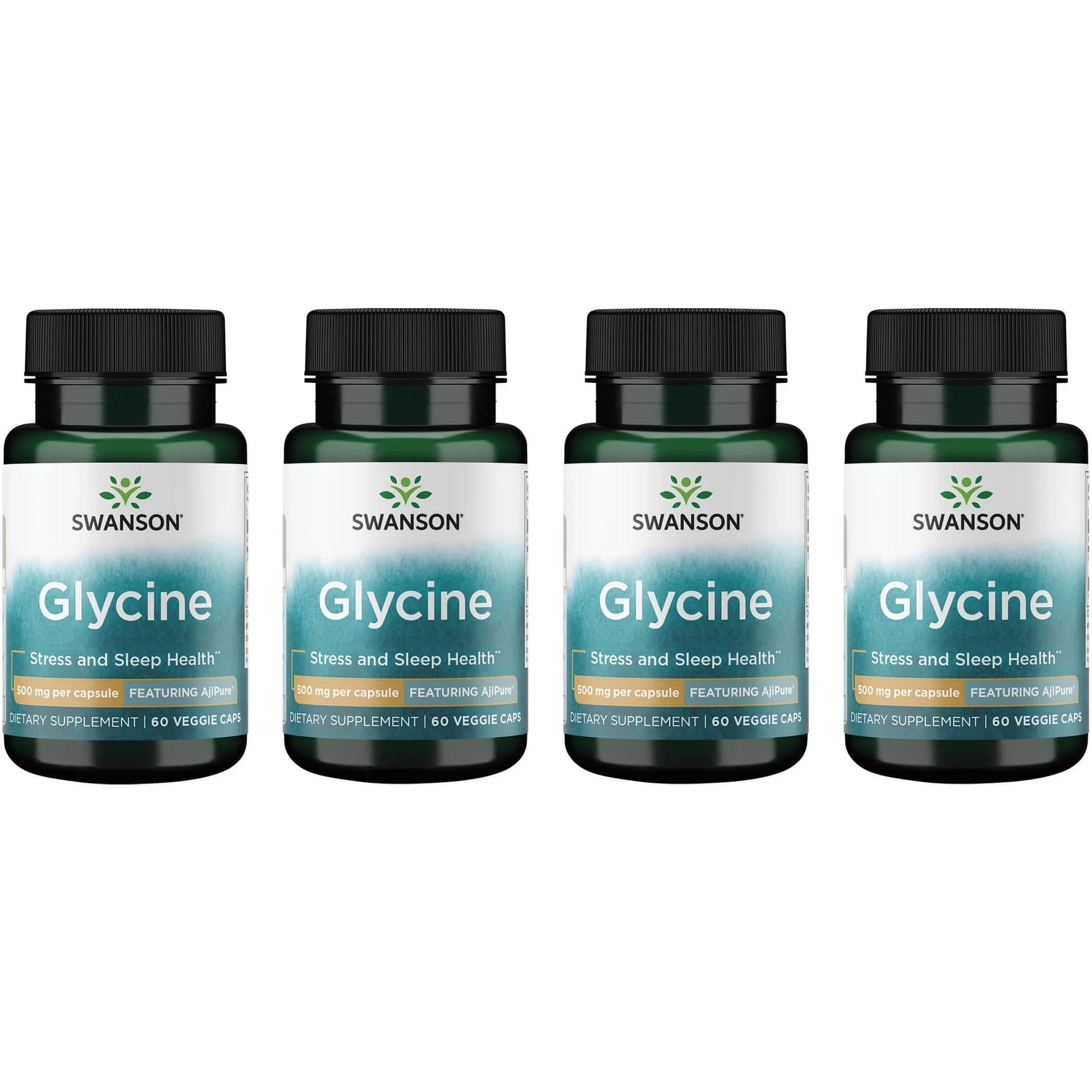 Glycine - Featuring Ajipure 500 Mg 60 Veg Caps 4 Pack