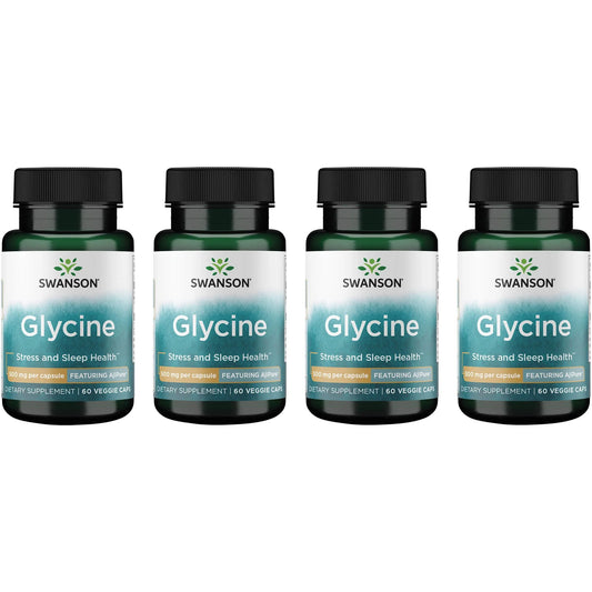 Glycine - Featuring Ajipure 500 Mg 60 Veg Caps 4 Pack