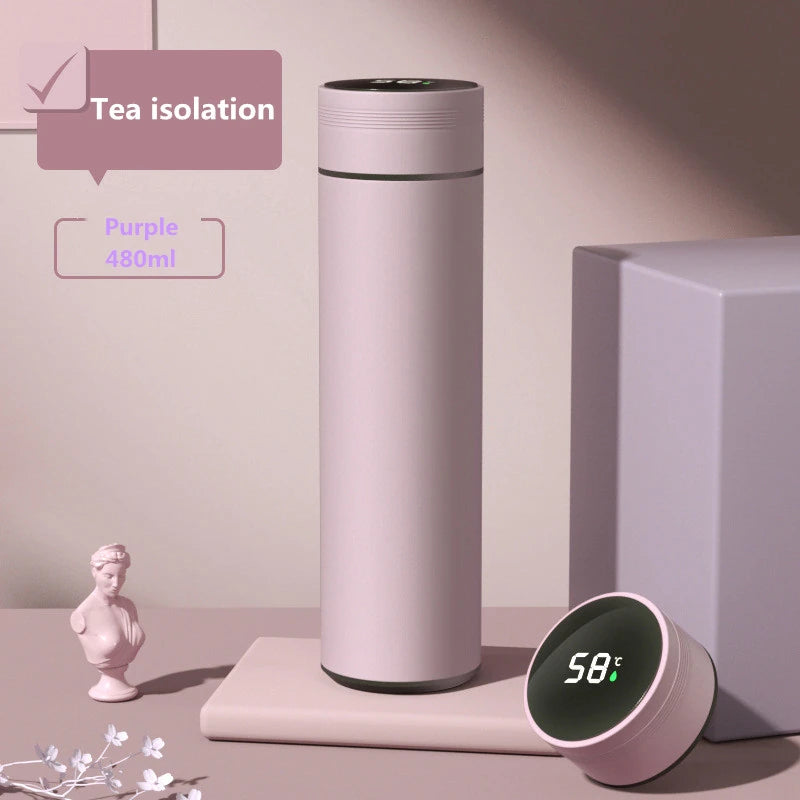 480Ml Smart Digital Thermos Bottle with Temperature Display 316 Stainless Steel Vacuum Insulation Smart Coffee Cup