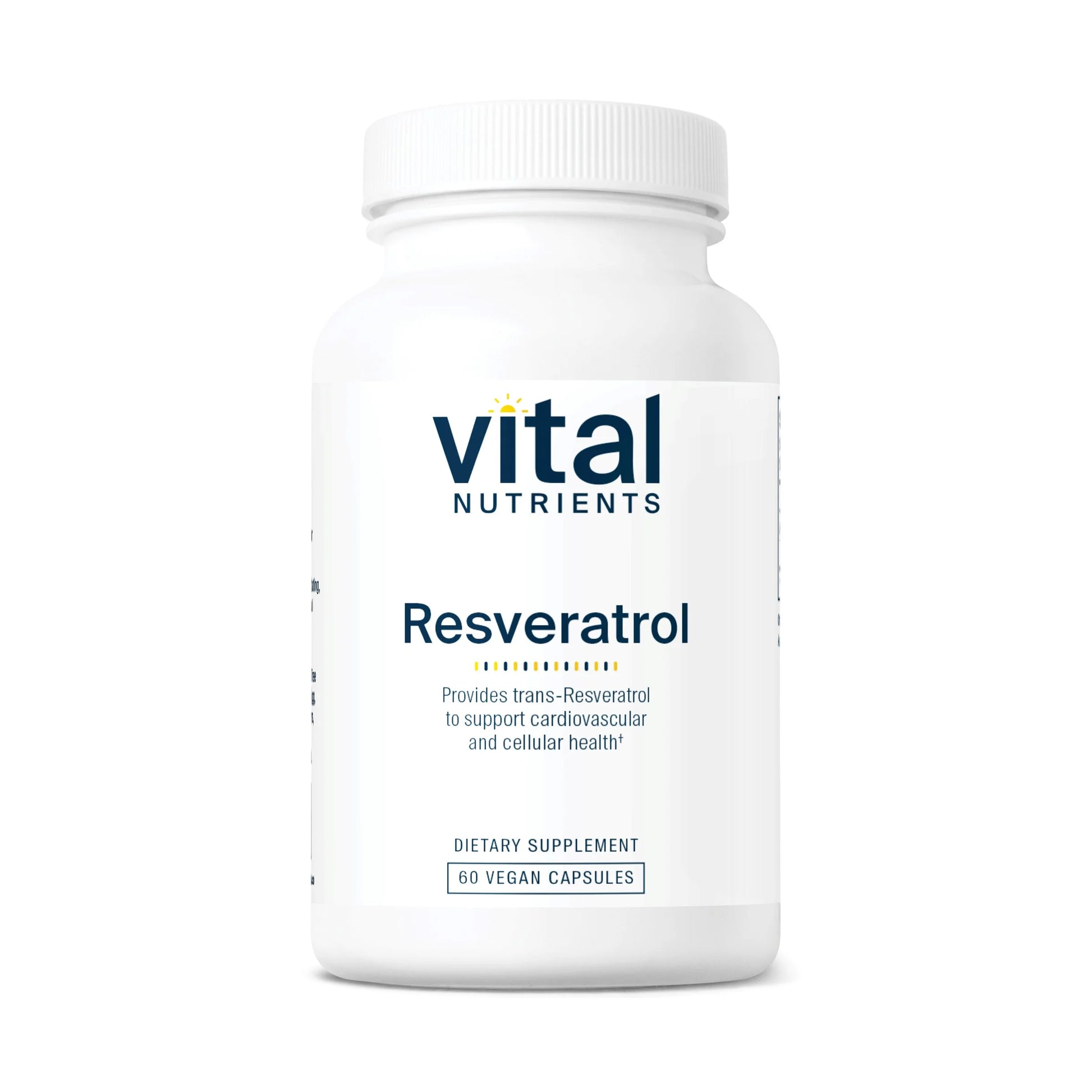 - Resveratrol - Ultra High Potency - Cardiovascular and Cell Health Support - 60 Vegetarian Capsules per Bottle - 500 Mg