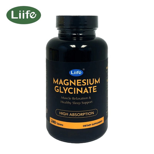 Magnesium Glycinate Tablets, 240 Magnesium Tablets, High Absorption Formula with Magnesium, Supports Relaxation & Brain Health, Muscle & Bone Health