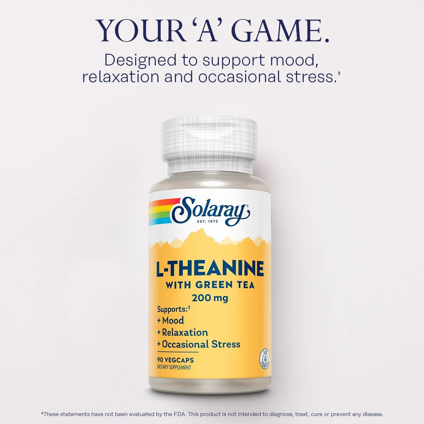 L-Theanine - 90 Vegcaps - 200 Mg + 100 Mg Green Tea Leaf