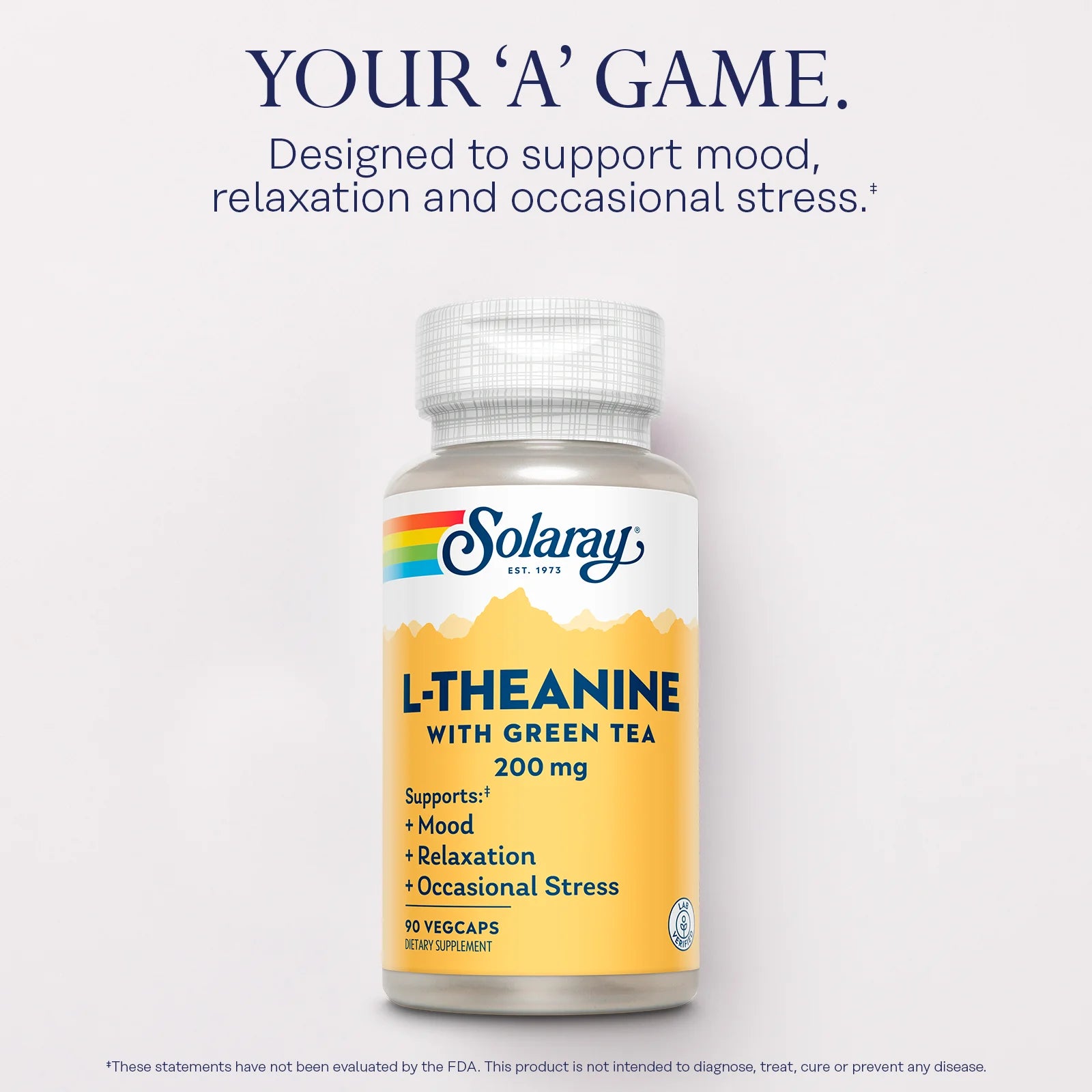 L-Theanine - 90 Vegcaps - 200 Mg + 100 Mg Green Tea Leaf